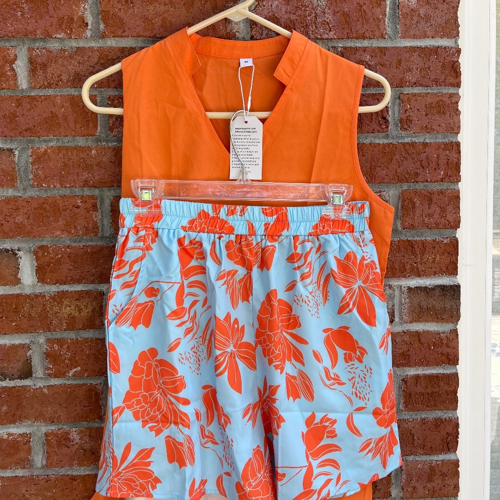 2 piece summer shorts set (M)